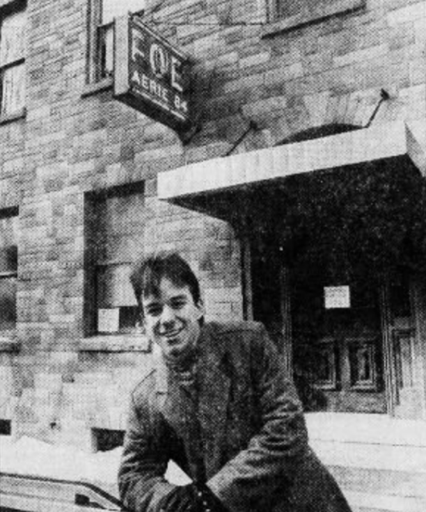 Rich Ruoff, outside future home of Chameleon, 1988
